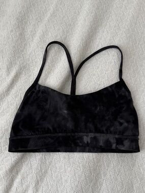 Lululemon Flow Y Nulu Bra in a black tie-dye pattern  size 6  details: -no flaws